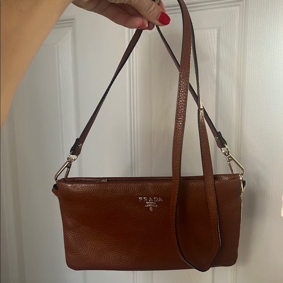 Prada Brown Leather Shoulder Bag - Picture 1 of 10